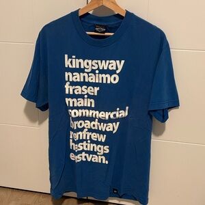 Welcome to EastVan Navy Blue Graphic Tee Male Large